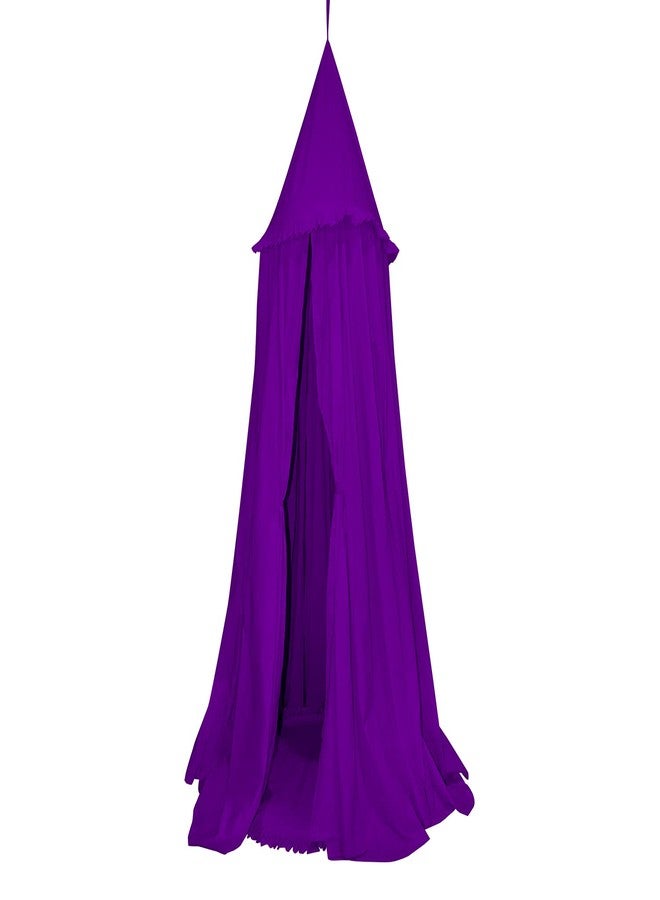 Next Day Art Teepee Play Tent for Kids Portable Foldable Flag House for Children Play Tents with Mat for Girl and Boy with Carry Case Canvas Playhouse Indoor and Outdoor with Baby Pillow Queen - Dark Purple - Image 1
